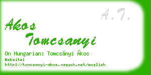 akos tomcsanyi business card